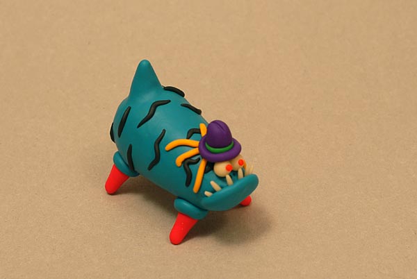 Polymer Clay Sculpture - Pug, An Alien Pet Thing